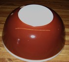 Vintage Pyrex Americana 4 Qt  Mixing Bowl 404 Fall Brown White Rim lightly Used