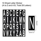 Letters Stickers White Alphabet Sticky Letter Label Pvc Vinyl  Pack Of 10