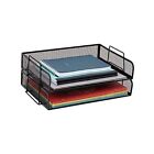  Stackable Paper Tray  2 Pcs   Desktop Organizer  File Storage  2 Pieces Black