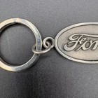 Vintage Ford Oval Logo Keychain Pewter Metal Used Auto Collectible
