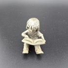 Vintage Hudson Pewter Little Girl Reading Book Figurine 013 Usa Hallmark