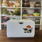 Vintage Ekco Mid Century Merry Mushroom Metal Kitchen Bread Box Made In Canada