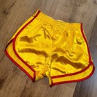 Vintage 70s Velva Sheen Shorts Athletic Gym Shiny Wet Look Gold Nos Mens Small