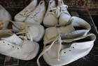 Lot 5 Pairs Of White Leather Vintage Hightop Baby Shoes 3 Labeled Ideal