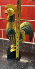 Vintage Hand-carved And Painted Rooster Chicken Figurine Wooden Folk Art Decor