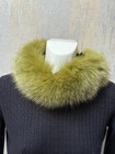 Vintage Olive Green Real Fur Collar Wrap Hook- -loop Closure Luxurious Soft Trim