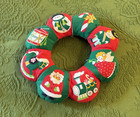 Vintage 80 s Christmas Latch Hook Lot Pillow Wreath Wall Hanging