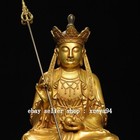 Old Tibet Copper Gilt Ksitigarbha Boddhisattva Netherworld Leader Buddha Statue