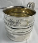 Towle Sterling  7825 Ribbed Barrel Large Baby Cup-mono d   Dated 1907