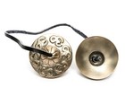 Handmade In Nepal Mini Tingsha Cymbals With Cotton Zip Up Bag Buddhist Bell