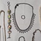 925 Vintage  Jewelry Lot  Sterling givenchy  Pd  Signed  Abalone  Marcasite Onyx