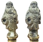 2 Santa Claus Father Christmas 1 Pair Solid Brass 3 5    Figurine Stocking Hangers