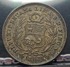 1863 Peru 1 2 Dinero -high Quality