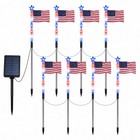8-pack 4th Of July Decorations Outdoor American Flag Lights Solar Pathway Lights