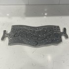 Vtg 19  Don Drumm Brutalist Aluminum Serving Bread Cheese Charcuterie Tray Board