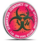 1 Oz Colorized Zombucks World Libertattered Silver Round  new 