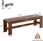 55  Solid Wood Entryway Bench  Farmhouse Indoor Shoe Bench Seat For Hallyway