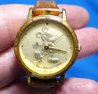 Lorus Quartz Mickey Mouse Watch Walt Disney Company Gold Face Vintage