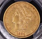 1884-cc  20 Gold Liberty Head Double Eagle Pcgs Au50 Cac - Fresh Cac 