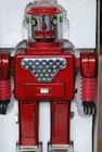 Roboter Vol  12     Papa San Series Tin Robot     Retro Attack Robot     With Box     Co