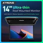 Xtrons 14  Fhd Screen Car Tv Roof Monitor 1080p Hdmi Stereo Speakers Mirror Link