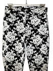 7 For All Mankind Pants Women s Size 26 Black Wht High-rise Skinny Floral Jeans