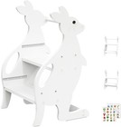 Adjustable Wooden Learning Tower For Toddlers  Step Stool With Safety Rail