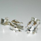 6mm Round Snap Tite 925 Sterling Silver Earring Settings  6 Prong 