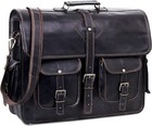 Mens Handmade Vintage Black Leather Laptop Messenger Shoulder Bags Men Briefcase