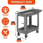 550 Lbs 2 Shelf Utility Cart 360 Wheel Gray Durable Rolling For Warehouse Garage