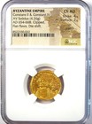 Constans Ii   Constantine Iv Gold Av Solidus 654-668 Ad  Certified Ngc Choice Au