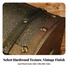 Wooden Treasure Chest Arched Lid Vintage Storage Chest Distressed