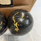 Vtg Manhattan Rubber Duckpin Set 2 Bowling Balls Multi Color  3 5 Lbs each W bag