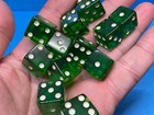 12   -beautiful Vintage Green Bakelite New Old Stock Crisloid Dice Larger  B-88