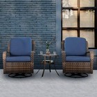 3 Pcs Outdoor Swivel Rocker Patio Chairs Set Furniture Sofa Rattan Chair Wicker