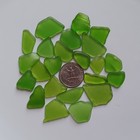 23 Frosty Lime Green Sea Glass Pieces  Jq Genuine Surf Tumbled Nyc Beach Glass