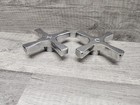 Vtg Pair Hot   Cold Chrome Plate Cross Handles Brass Sink Tub Bath Faucet Knobs