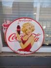Vintage Coca-cola Porcelain Sign Old 1953 Marilyn Monroe Coke Soda Beverage 12 
