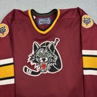 Chicago Wolves Hockey Jersey Mens Xl Red Maroon Ahl Bauer Authentic Adult