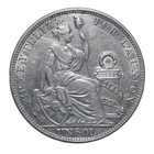 1915  Peru  Un Sol  Seated Liberty  Vf  Silver  Lot  2186 