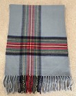 Men   s Unisex 100  Cashmere Scarf Made In Scotland Gray Multi Plaid With Fringe