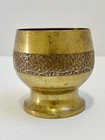 Vintage Floral Etched Brass Cup Made In India