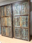 Vintage Barn Door Rustic Hand Carved Wood Double Doors Farmhouse Sliding Door 80