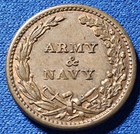 1863 Us Capitol Building Army   Navy Patriotic Civil War Token High Grade 