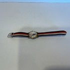 Vintage Spiro Agnew Wristwatch Swiss Case Red White Blue Fabric Band