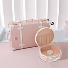 3 Piece Vintage Suitcase Set Women Cute Carry On Luggage With Hat Box Cosmeti   