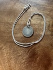 Antique 1929 Ottoman Islamic Arabic Middle Eastern Coin 925 Silver Necklace 16 