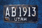 Vintage Utah License Plate   Ab 1913
