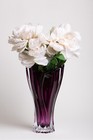 Flower Vase 12  Centerpiece Bud Purple Vase Bohemian Czech Crystal Glass