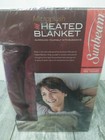 Sunbeam Ultra Soft Microplush 62   84  Twin Heated Blanket Garnet Red Channeled